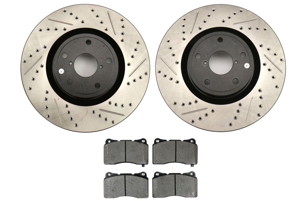 STT939.47010 Stoptech Sport Axle Pack Drilled and Slotted Front - 2005-2017 Subaru STI,