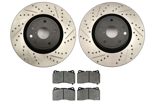 STT939.47010 Stoptech Sport Axle Pack Drilled and Slotted Front - 2005-2017 Subaru STI,