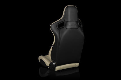BRMBRR1-BGBW Braum Elite Series Sport Seats - Beige Leatherette Pair - Universal,
