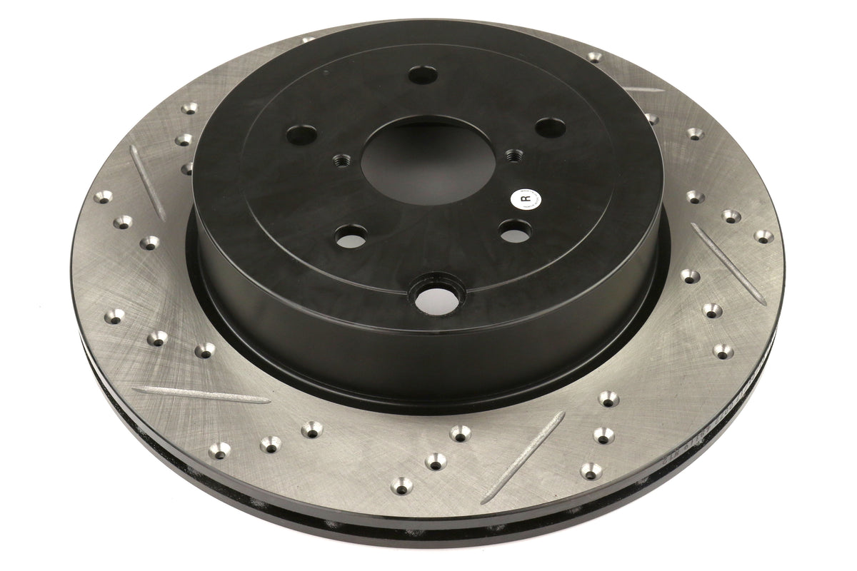 STT127.47030R StopTech Drilled and Slotted Sport Rotors - 2008-2017 Subaru STI,