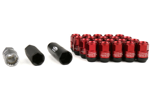 KICWCL3513R Project Kics Leggdura Racing Shell Type Lug Nut 35mm (Closed-End) - 2015+ WRX / 2015+ STI / 2013+ FT86-Red,
