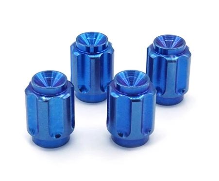 DSBACC-002-TI-BLU Dress Up Bolts Titanium Valve Stem Gear Design Caps Blue,