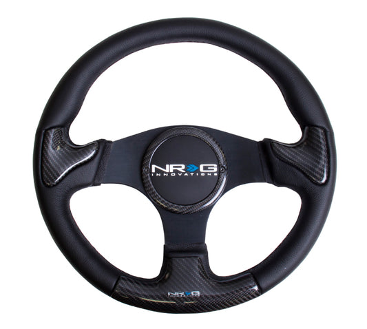 NRGST-014CFBK NRG 350mm carbon fiber steering wheel Black Frame With Black Stitching - Universal,