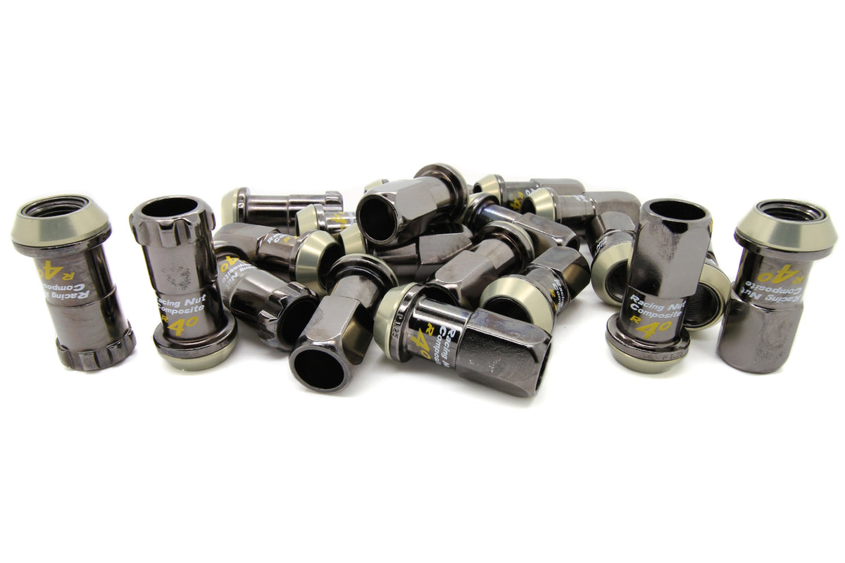 KICKRC13K Project Kics R40 Lug Nuts - 2015+ WRX / 2015+ STI / 2013+ FT86-R40 REVO Black Chrome with Locks,