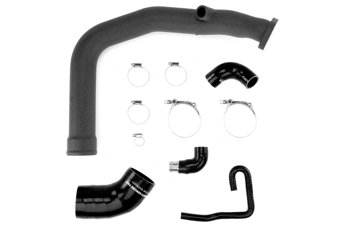 MIMMMTMIC-WRX-15BSL Mishimoto Performance Top Mount Intercooler and Charge Pipe Kit - 2015+ WRX-Black Pipe, Silver Intercooler,