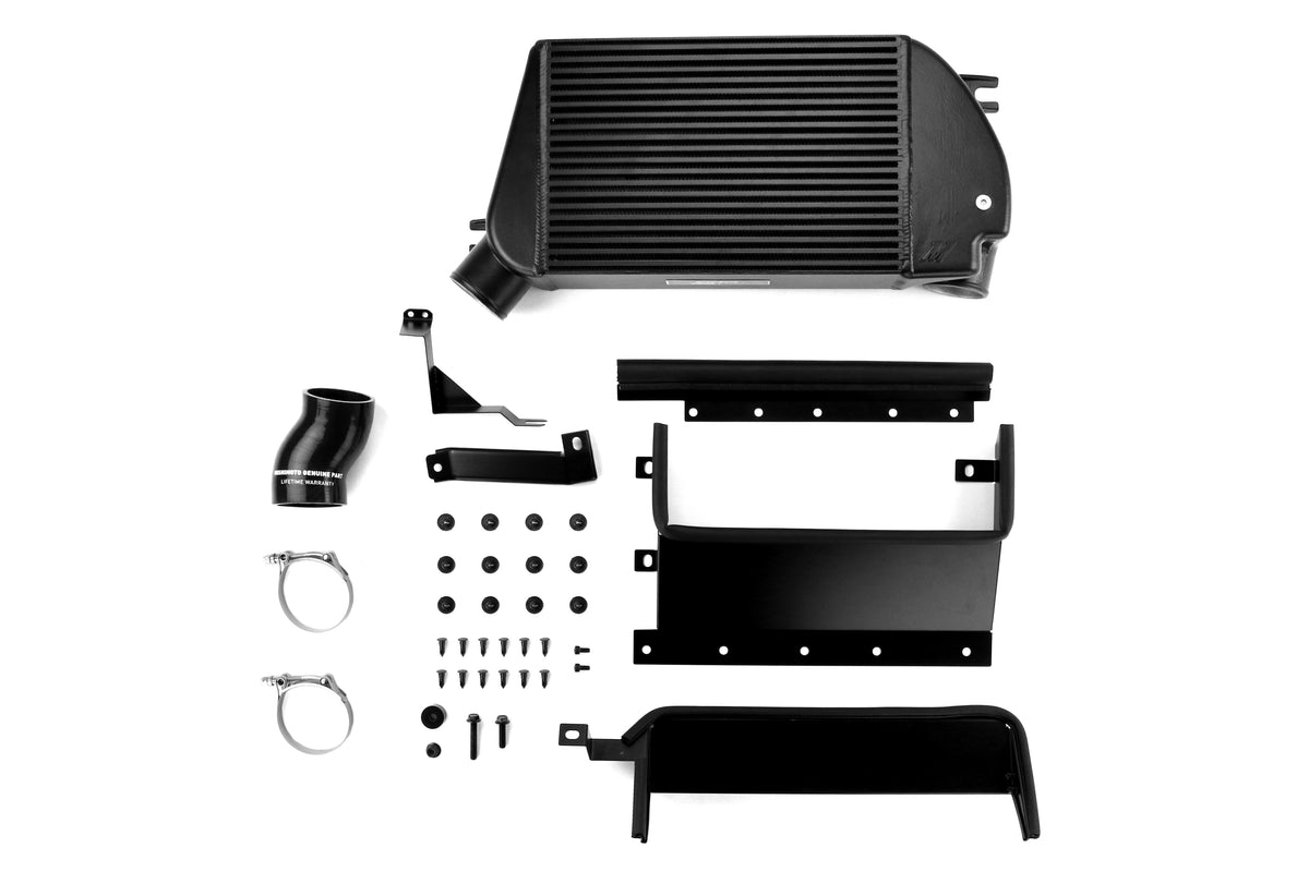 MIMMMTMIC-WRX-15PBK Mishimoto Performance Top Mount Intercooler and Charge Pipe Kit - 2015+ WRX-Polished Pipe, Black Intercooler,