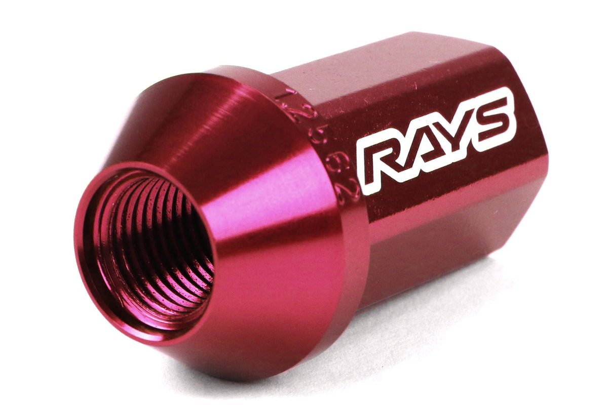 VLKWDURA4212125R Rays Dura-Nut L42 Straight Type lug nuts - 2015+ WRX / 2015+ STI / 2013+ BRZ / 2014+ FORESTER-Red,