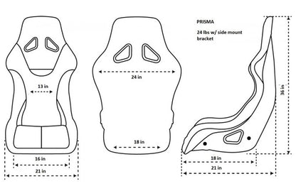 NRGFRP-302-MEXICALI NRG Innovations FRP PRISMA MexiCali Edition Bucket Seat (Large) - Universal,