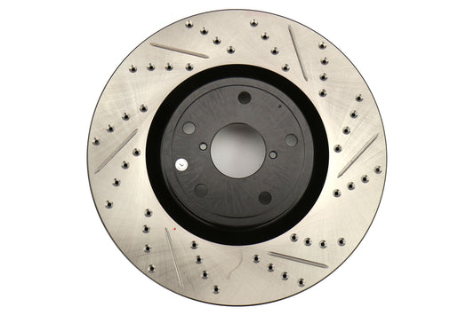 STT127.47022L StopTech Drilled and Slotted Sport Rotors (Front Left) - 2015+ STI,