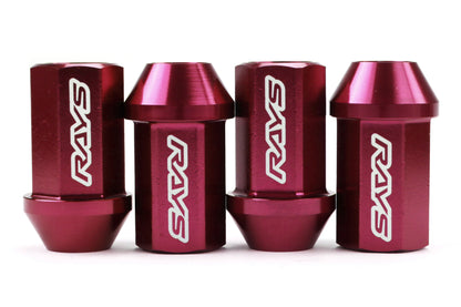 VLKWDURA4212125R Rays Dura-Nut L42 Straight Type lug nuts - 2015+ WRX / 2015+ STI / 2013+ BRZ / 2014+ FORESTER-Red,