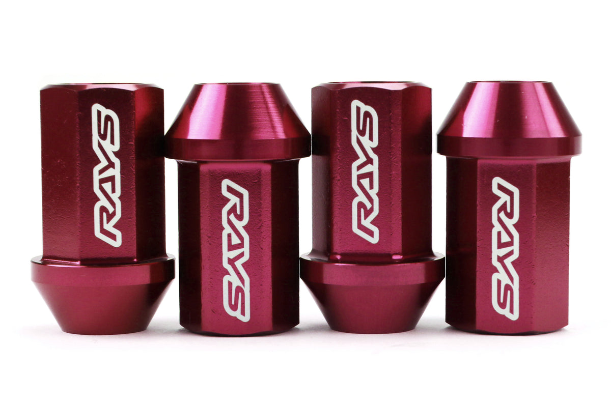 VLKWDURA4212125R Rays Dura-Nut L42 Straight Type lug nuts - 2015+ WRX / 2015+ STI / 2013+ BRZ / 2014+ FORESTER-Red,