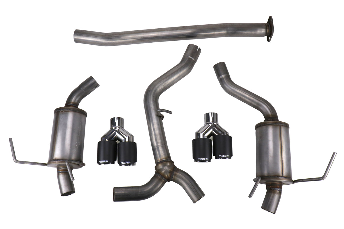 MBRS48003CF MBRP Street 3in Quad Tip Cat Back Exhaust - 2015+ WRX / STI-Carbon Fiber,