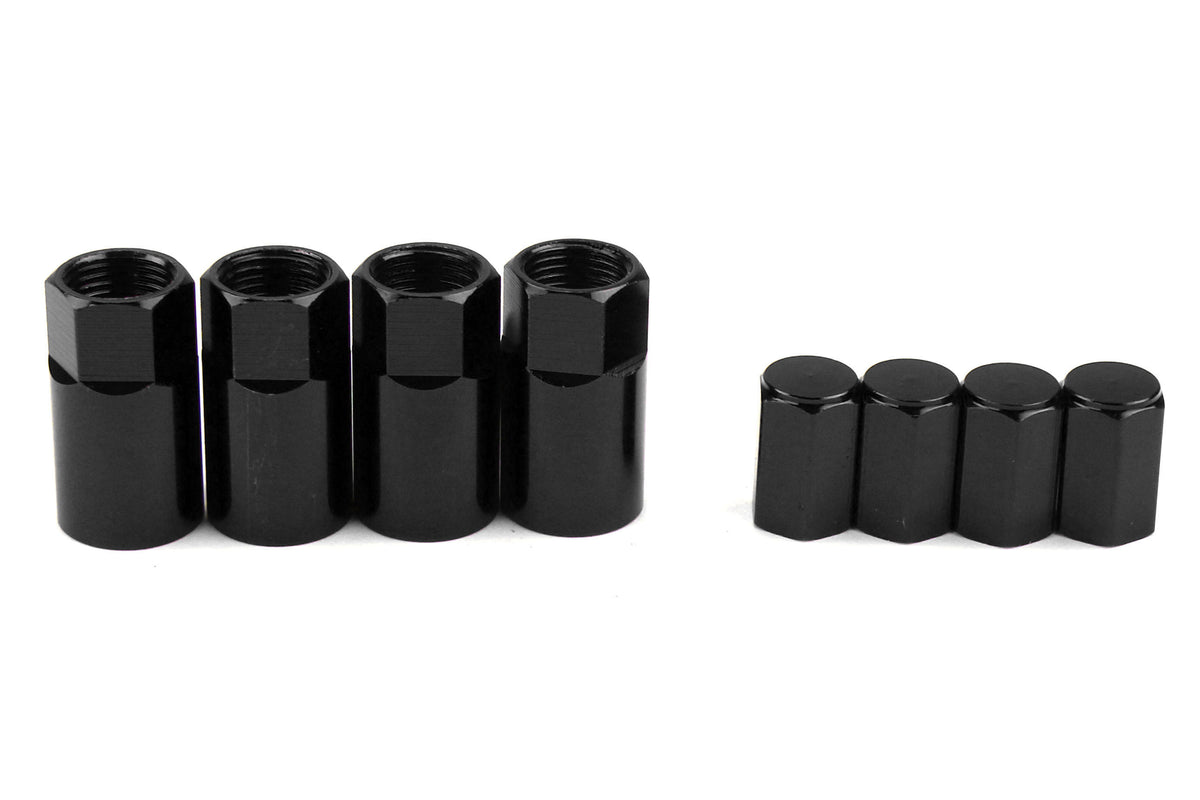 WMP45930B Wheel Mate TPMS Color Valve Step Sleeve and Cap Kit - Universal (Black),