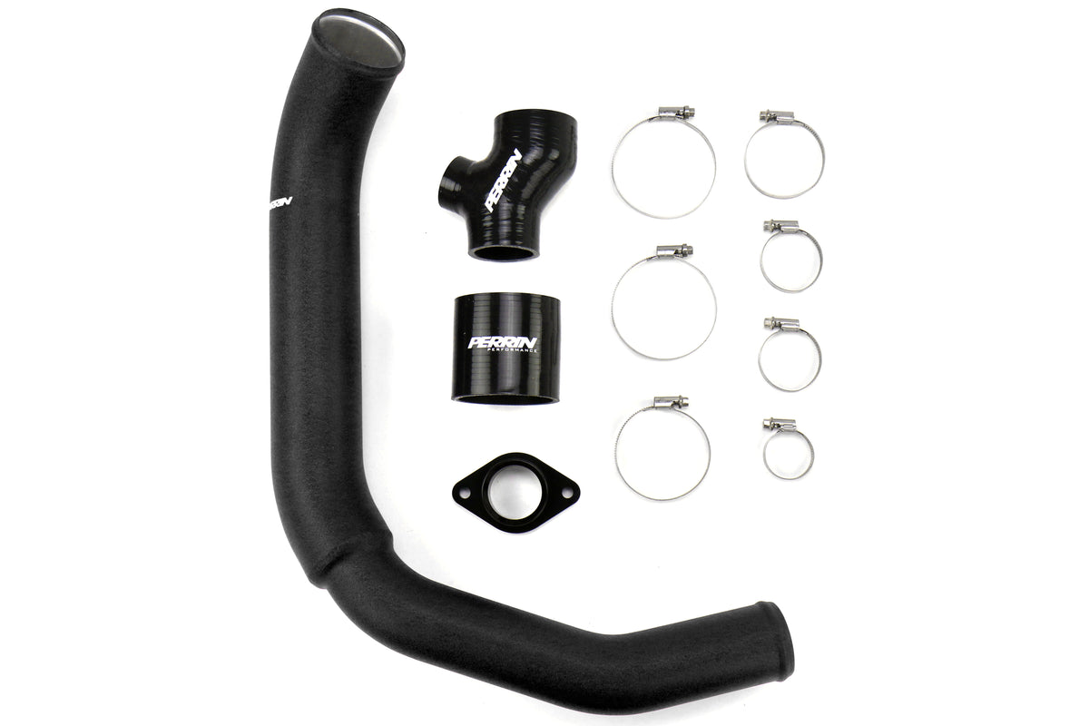 PERPSP-ITR-200BK Perrin High Flow Aluminum Charge Pipe - 2015+ WRX / 2014+ Forester XT-Black,