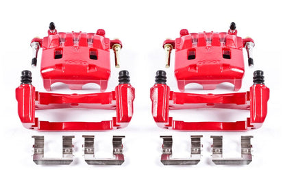 POWS3698 Power Stop Red Powder Coated Brake Calipers (Front Pair) - 2004-2017 Subaru STI,