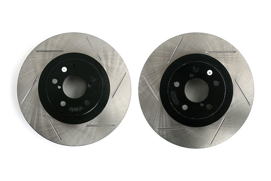 STT126.47018S-GRP Stoptech Slotted Front Rotor Pair - Subaru Models Inc. 2002-2008 WRX,