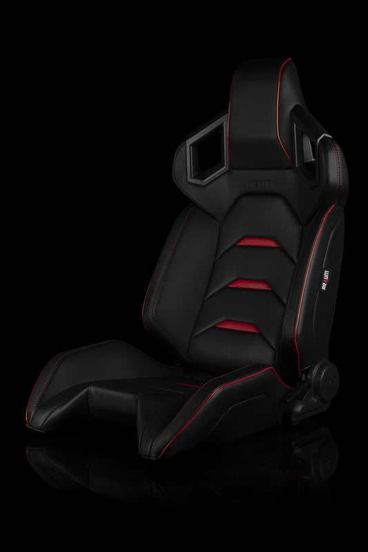 BRMBRR5-BKRD BRAUM ALPHA-X Series Sport Seats - Universal-Black & Red,