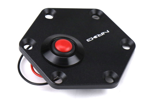 NRGSTR-600BK NRG Hexagonal Style Black Ring With Horn Button - Universal,
