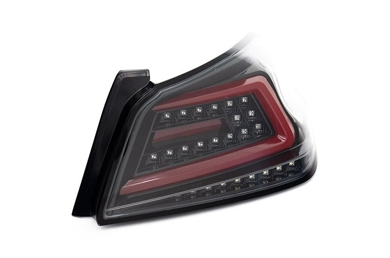 SCDLT-WRX15BKLED-SQ-TM Spec-D Sequential LED Tail Lights - 2015+ WRX / STI-Glossy Black-Clear Lens-Red LED Bar,