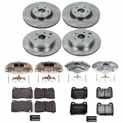 POWKCOE4490 Power Stop Z17 Stock Replacement Brake Kit with Calipers (Front and Rear) - 2008-2017 Subaru STI,