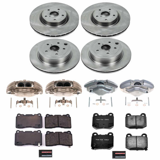 POWKCOE4490 Power Stop Z17 Stock Replacement Brake Kit with Calipers (Front and Rear) - 2008-2017 Subaru STI,