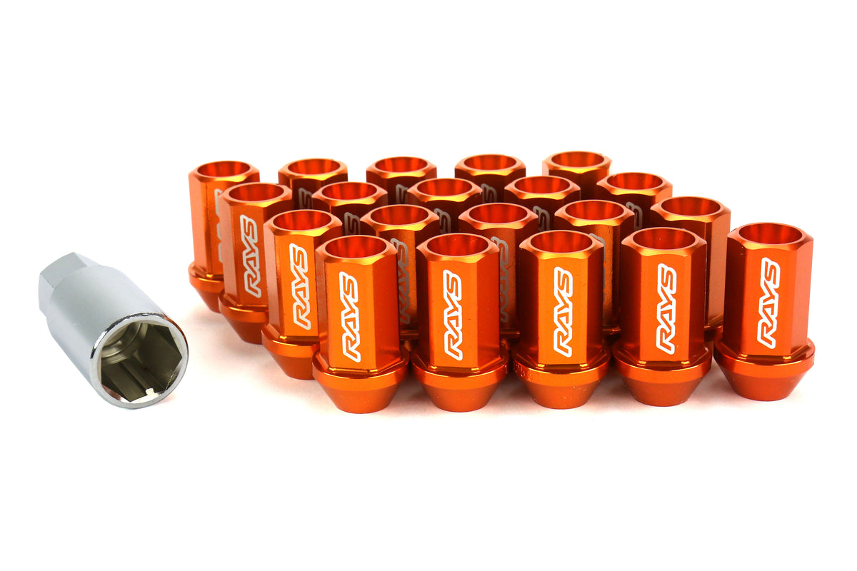 VLKWDURA4212125O Rays Dura-Nut L42 Straight Type lug nuts - 2015+ WRX / 2015+ STI / 2013+ BRZ / 2014+ FORESTER-Orange,