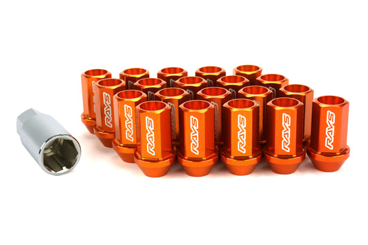 VLKWDURA4212125O Rays Dura-Nut L42 Straight Type lug nuts - 2015+ WRX / 2015+ STI / 2013+ BRZ / 2014+ FORESTER-Orange,