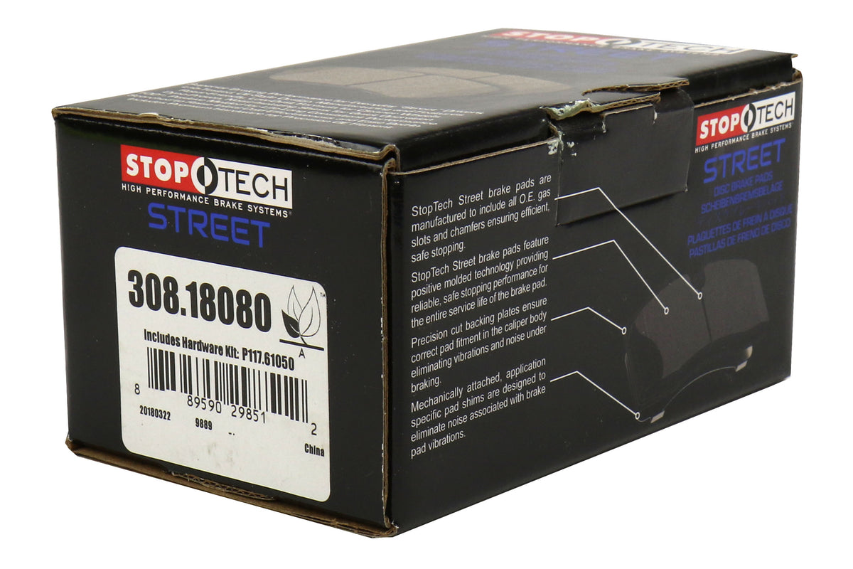 STT308.18080 StopTech Street Brake Pads Rear - 2015-2021 Subaru WRX,