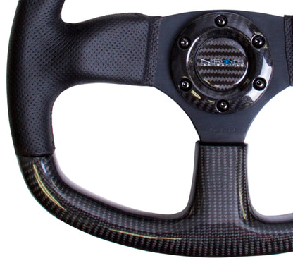 NRGST-009CFBS NRG Flat Bottom Carbon Fiber Steering Wheel 320mm Carbon Fiber Center Plate - Universal,