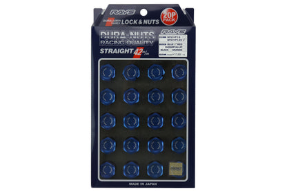 VLKWDURA4212125U Rays Dura-Nut L42 Straight Type lug nuts - 2015+ WRX / 2015+ STI / 2013+ BRZ / 2014+ FORESTER-Blue,