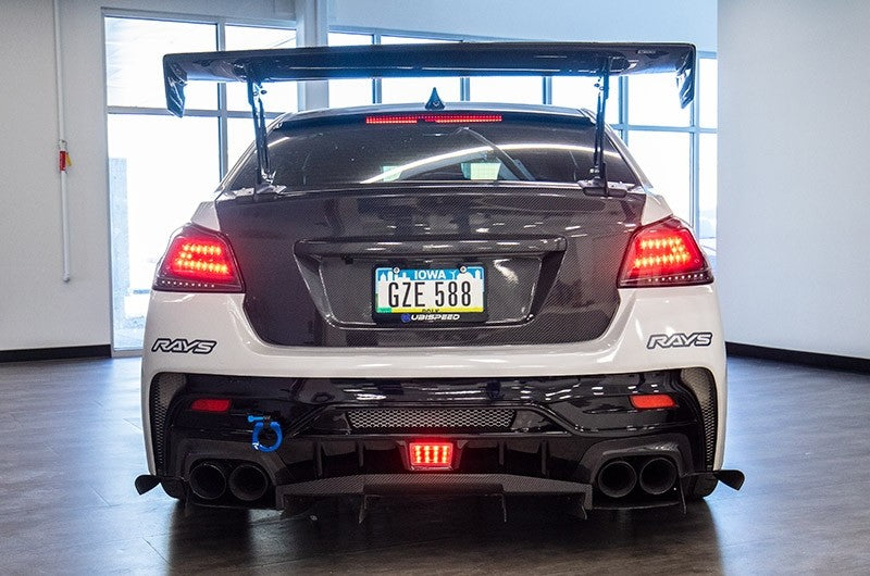 SCDLT-WRX15BKLED-SQ-TM Spec-D Sequential LED Tail Lights - 2015+ WRX / STI-Glossy Black-Clear Lens-Red LED Bar,